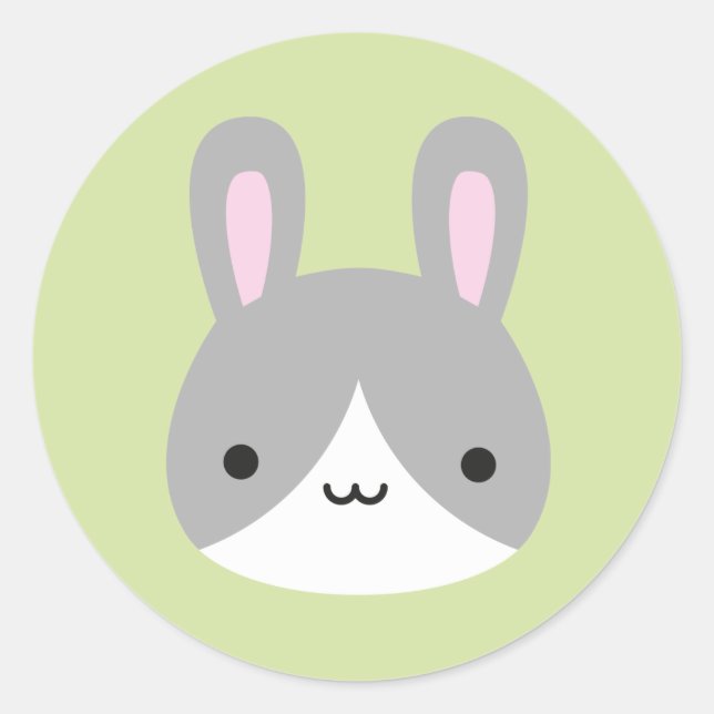 Sticker Rond Lapins de Kawaii Bunny (Devant)