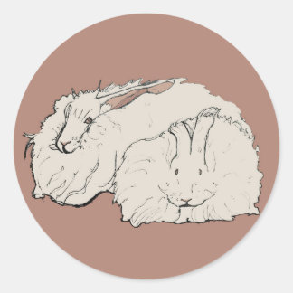 Sticker Rond Lapins gigantesques Angora