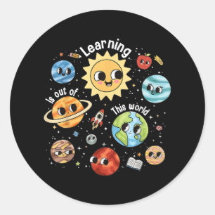 Sticker Rond L'Apprentissage Est Sorti De Ce Monde Enseignant R