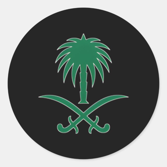 Sticker Rond L'Arabie Saoudite Drapeau L'Emblème De L'Arabie Sa (Devant)