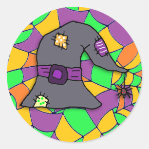 Sticker Rond L'araignée pendante de l'Halloween Casquette de Wi