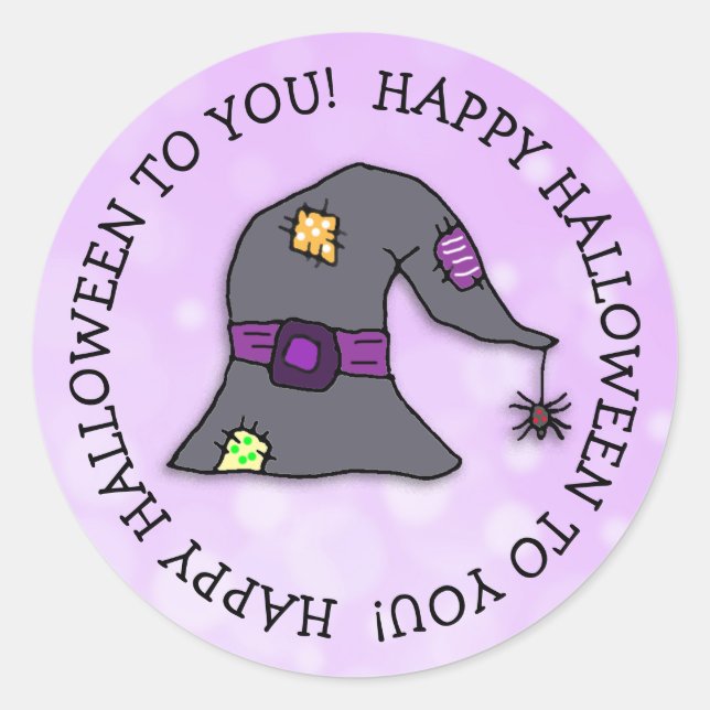Sticker Rond L'araignée pendante de l'Halloween Casquette de Wi (Devant)
