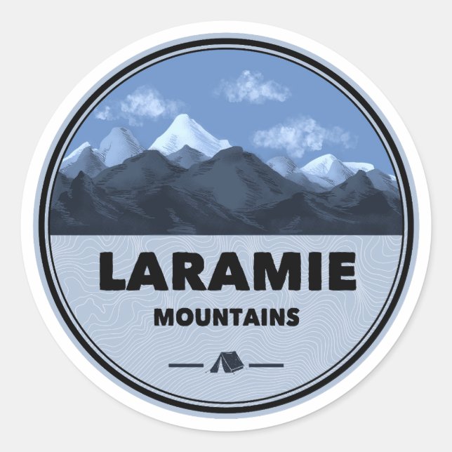 Sticker Rond Laramie Mountains Wyoming Colorado Camping (Devant)