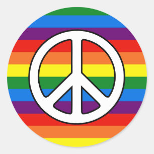 Sticker Rond L'arc-en-ciel barre l'appui du gay pride LGBT de