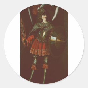 Sticker Rond L'Archange Michel par Francisco de Zurbarán