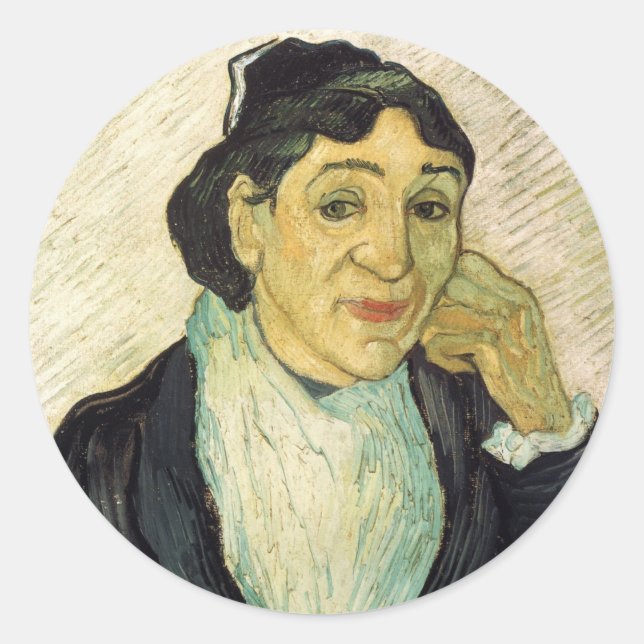 Sticker Rond L'Arlesienne (Madame Ginoux) par Vincent van Gogh (Devant)