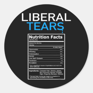 Sticker Rond Larmes cadeau républicain anti-libéral pro-Trump