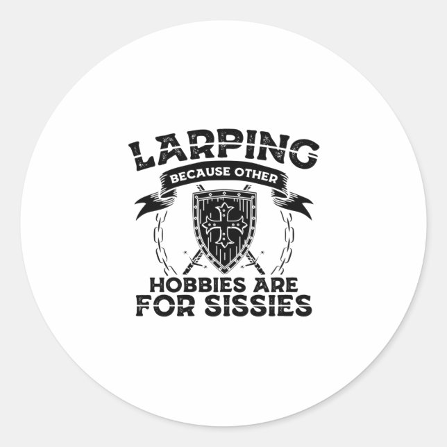 Sticker Rond LARP | Live Action Rôle Jouer Hobby Idée Cadeau (Devant)