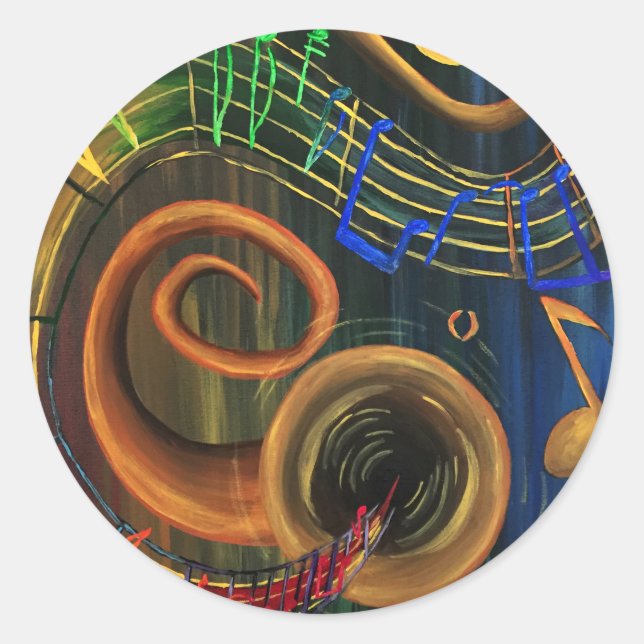 Sticker Rond L'ART de la musique (Devant)