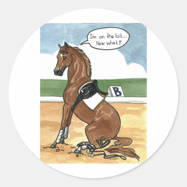Sticker Rond L'art du cheval un peu ce que maintenant (Devant)
