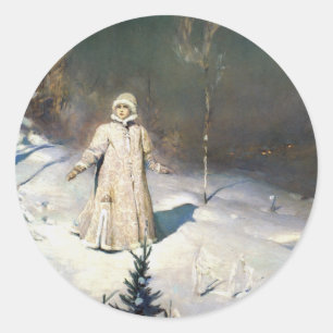 Sticker Rond L'art du Imaginaire de la neige