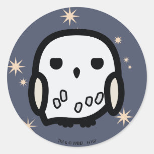 Sticker Rond L'art du personnage de dessin animé d'Hedwig