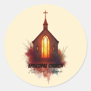 Sticker Rond L'Art Épiscopal - Tous Sont Les Bienvenus