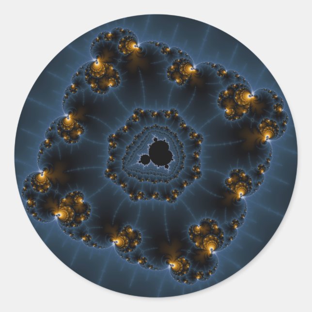 Sticker Rond L'art fractal du Prowler nocturne (Devant)