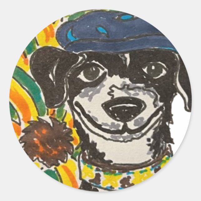 Sticker Rond L'art géorgien (Devant)