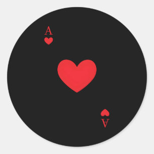 Sticker Rond L'As Des Cartes De Jeu Halloween