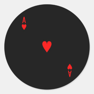 Sticker Rond L'As des Coeurs Deck des Cartes Costume d'Hallowee