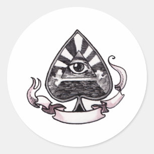 Sticker Rond L'as des pique