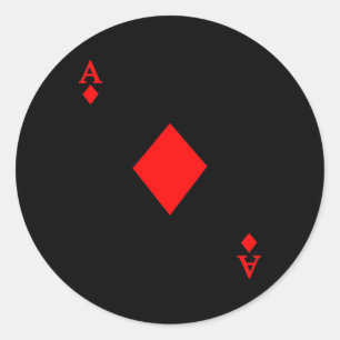 Sticker Rond L'As Du Pont De Diamant Des Cartes Costume Hallowe