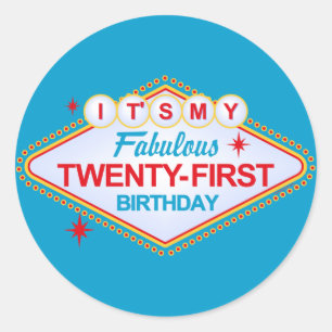 Sticker Rond Las Vegas 21e anniversaire