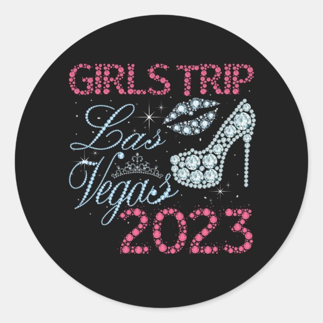 Sticker Rond Las Vegas Girls Trip 2023 Girls Weekend Friends Ma (Devant)