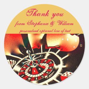 Sticker Rond Las Vegas Newlyweds Merci