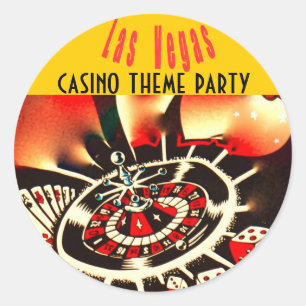 Sticker Rond Las Vegas Polker Night party