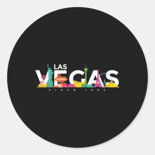 Sticker Rond Las Vegas Skyline Nevada