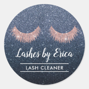 Sticker Rond Lash Cleaner Eyelash Extensions Navy Blue Parties 