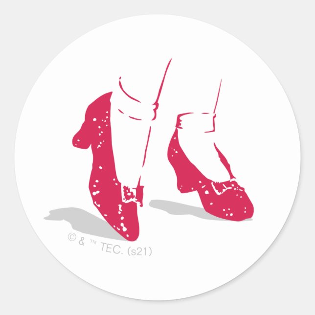 Sticker Rond L'Assistant D'Oz™ | Motif Ruby Slippers™ (Devant)