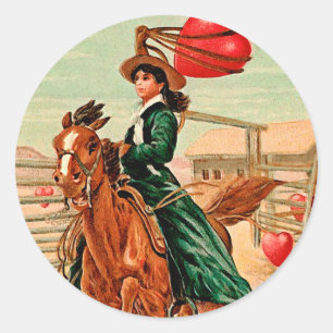 Sticker Rond Lasso mon cru Valentine de coeur