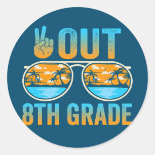 Sticker Rond Last Day Of School Peace Out 8th Grade Graduation