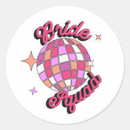 Sticker Rond last disco bachelorette party pink disco ball
