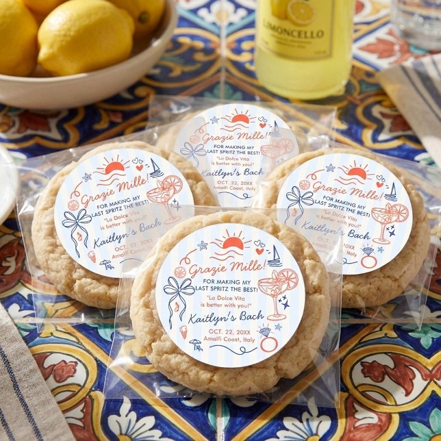 Sticker Rond Last Spritz Amalfi Coast Bachelorette Party Favor (Créateur téléchargé)