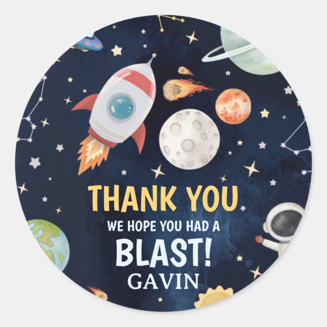 Sticker Rond L'astronaute de l'espace extra-atmosphérique s'éte (Devant)