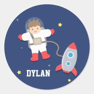 Sticker Rond L'astronaute d'espace extra-atmosphérique de