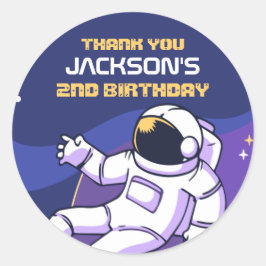 Sticker Rond L'astronaute Galaxy Partie Anniversaire de enfant 