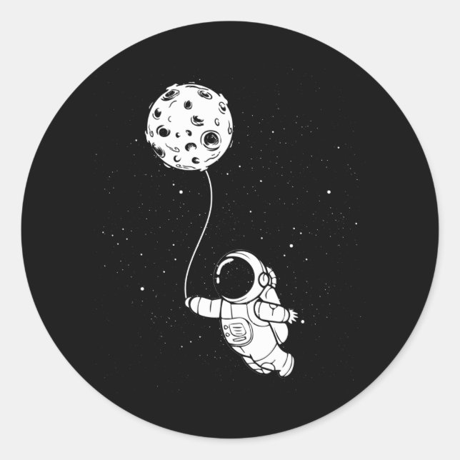Sticker Rond L'astronaute Moon Balloon (Devant)