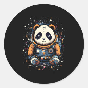 Sticker Rond L'astronaute Panda Space Panda Bear Kawaii