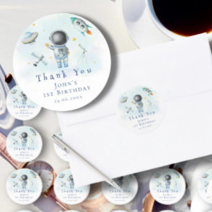Sticker Rond L'astronaute spatial roquettes pour étoiles 1er an