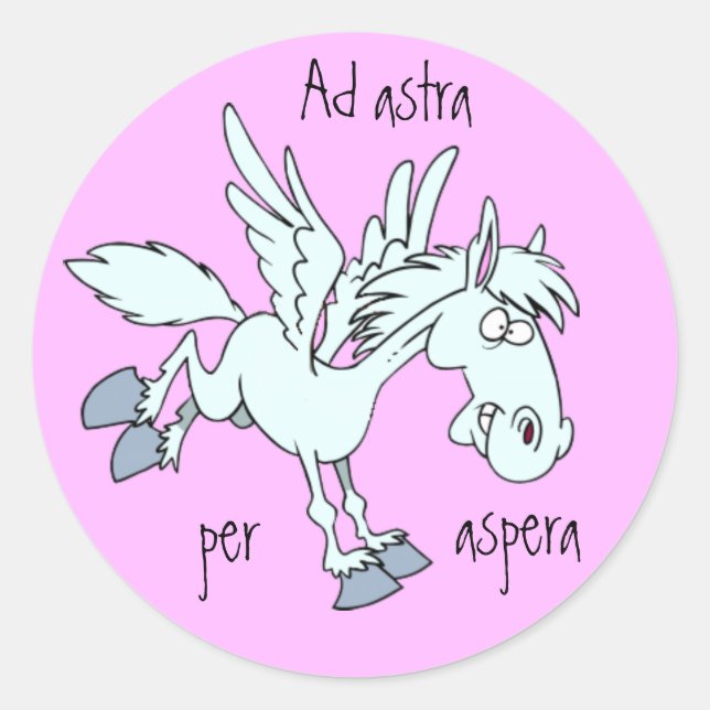 Sticker Rond Latin : Ad astra per aspera (Devant)