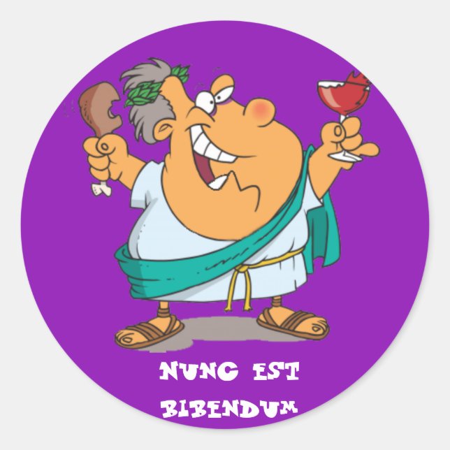 Sticker Rond Latin : Nunc est bibendum (Devant)