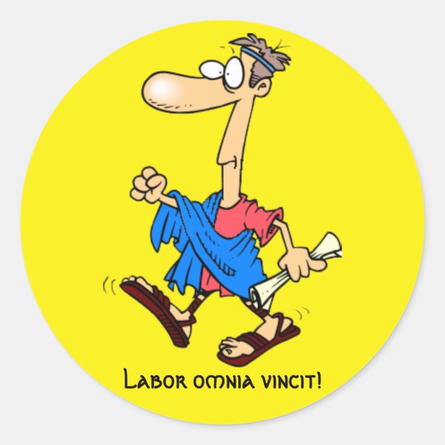 Sticker Rond Latin : Vincit de la Chine du Travail ! (Devant)