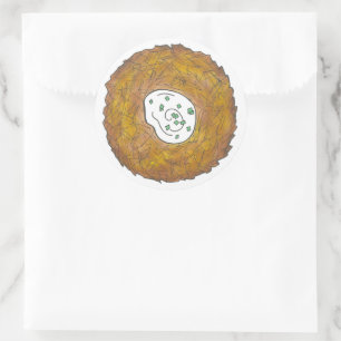 Sticker Rond Latkes Potato Pancake Hanoukka Jewish Holiday Food