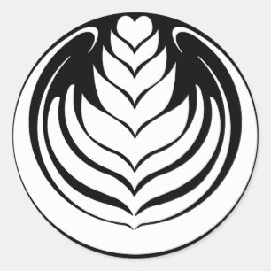 Sticker Rond Latte Art Tulip