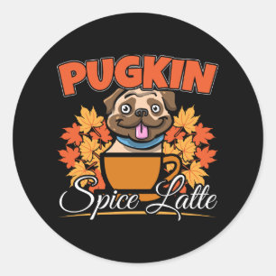 Sticker Rond Latte épice de Poumon - pistolet Citrouille de chi