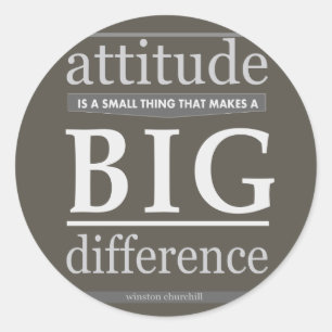 Sticker Rond L'attitude de Churchill petite différence