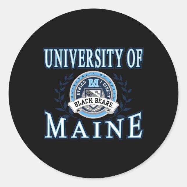 Sticker Rond Laurels aux ours noirs du Maine (Devant)