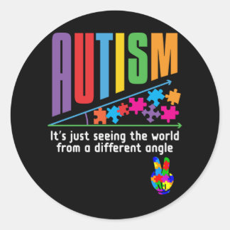 Sticker Rond L'autisme, c'est juste voir le monde sous un autre