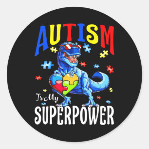 Sticker Rond L'autisme est ma superpuissance Sensibilisation su